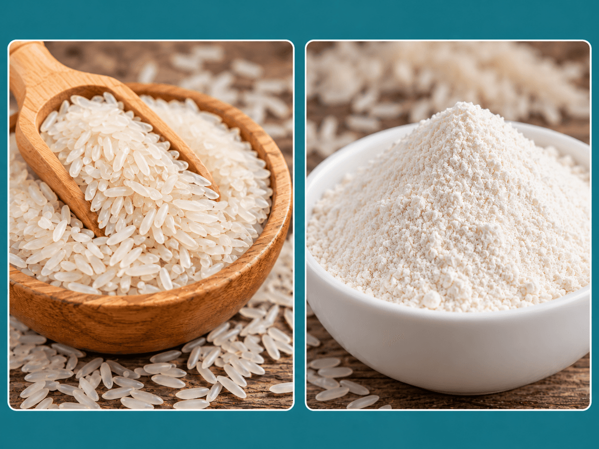 Rice ground into fine rice flour